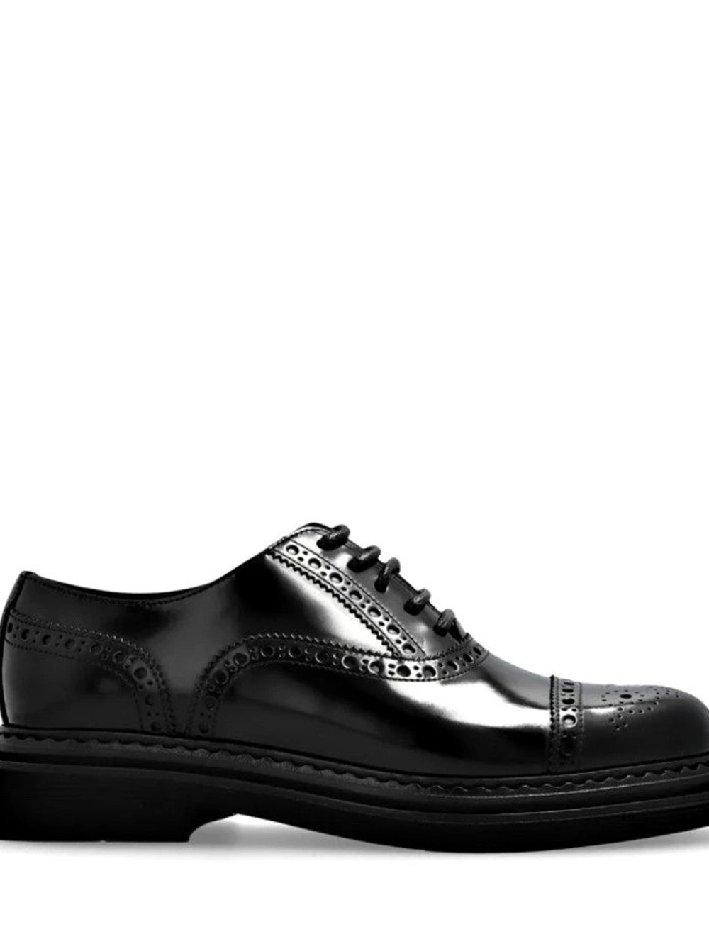 Dolce & Gabbana Derby Studded Brogue shoes Black Leather EU 39 NWT （Women）